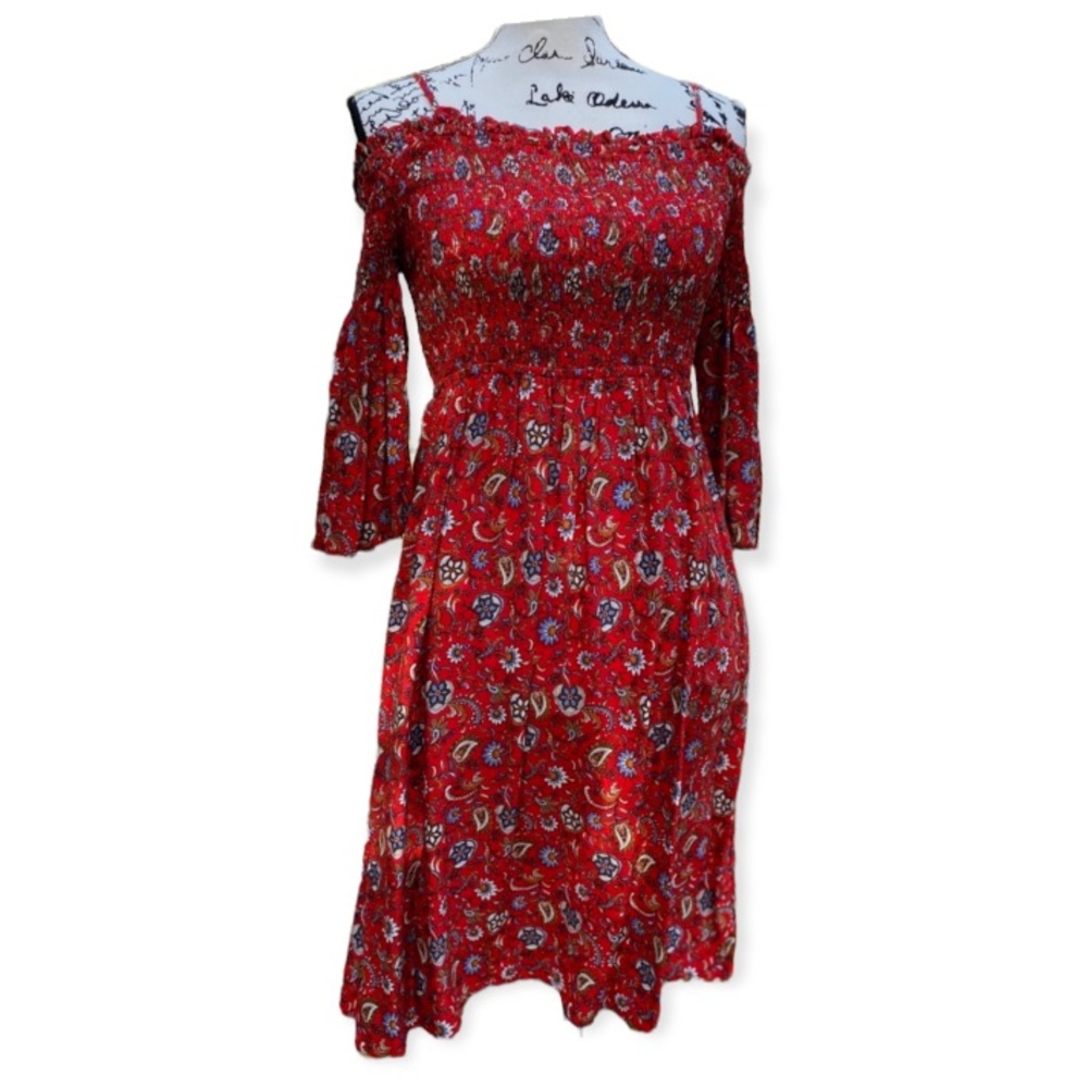 Magnolia Skye Floral Red Dress size small